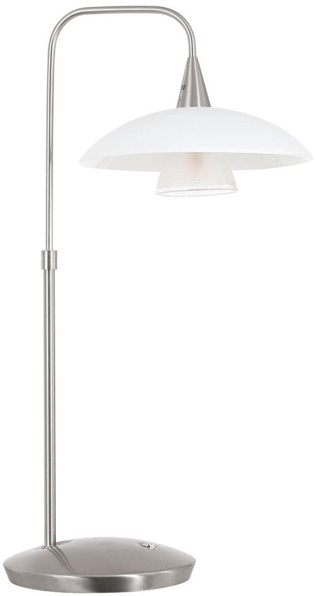 Lampe de table Tallerken 2657ST - Acier/Blanc - Design moderne - Ampoule LED incluse - Steinhauer