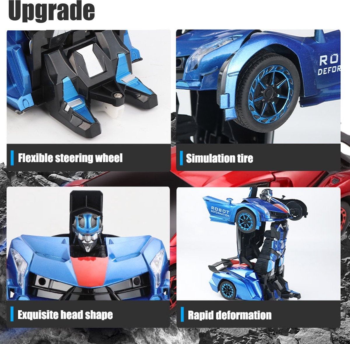 MEWAU 1:12 RC voiture/robot transformable - 2 en 1Voiture Télécommandée - Détection de Gestes - Voiture Jouet - Gris