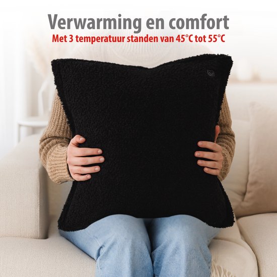 Coussin chauffant électrique Alpina – Coussin chauffant pour la nuque et les épaules – 3 niveaux de chaleur – Arrêt automatique – Housse lavable – 60 x 62 cm – 100 W