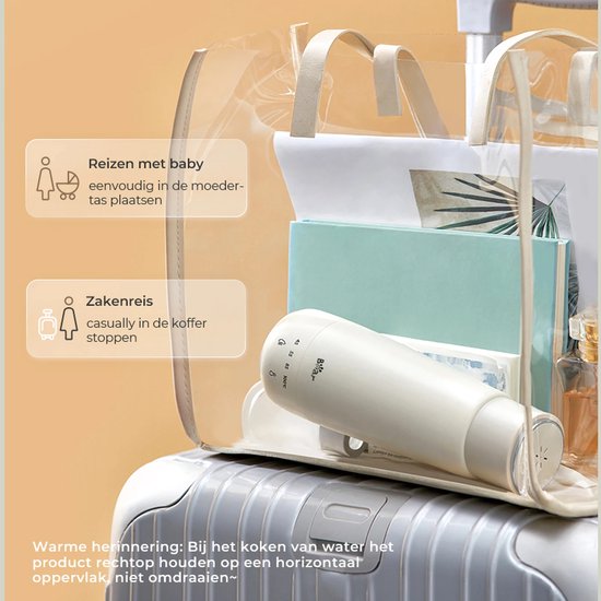 Bouilloire électrique Bear Mini 300 ml – 4 réglages de température – Tasse de voyage 3-en-1 – Acier inoxydable 304 à double paroi – Chauffage rapide