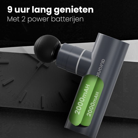 Auronic Massage Gun - Appareil de massage - Professionnel - 4 accessoires et étui - Pistolet de massage - Corps entier - Gris