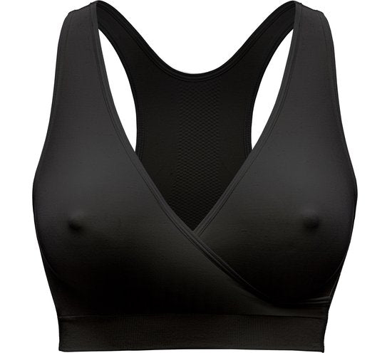 Soutien-gorge de nuit Medela Keep Cool Sleep - Soutien-gorge de nuit sans coutures - Soutien-gorge de grossesse - Soutien-gorge d'allaitement avec 2 zones respirantes - Tissu Soft Touch - Noir - Taille S