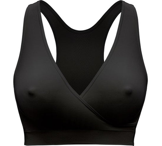 Soutien-gorge de nuit Medela Keep Cool Sleep - Soutien-gorge de nuit sans coutures - Soutien-gorge de grossesse - Soutien-gorge d'allaitement avec 2 zones respirantes - Tissu Soft Touch - Noir - Taille S