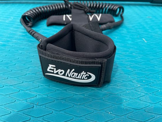 EvoNautic SUP Leash 10ft - Leash simple pour SUP - Longueur : 3 mètres - Sangle de cheville réglable - Compatible avec toutes les planches - Fabriqué dans un matériau solide et résistant