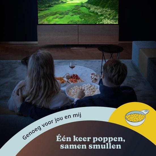 JAP Appliances Happy Pops - Machine à pop-corn rétro (2-3 personnes) 1200W - Cuillère à mesurer et à faire fondre le beurre incluse - Prêt en 3 minutes - Sans huile - Bleu