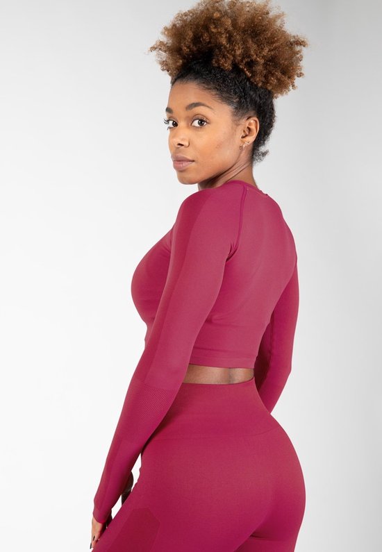 Gorilla Wear Hilton Seamless Cropped Long Sleeves - Fuchsia - XS/S