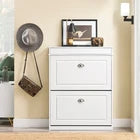 SoBuy Armoire à chaussures étroite avec 2 abattants - Benne à chaussures noire FSR78-L-W 75 x 24 x 96 cm