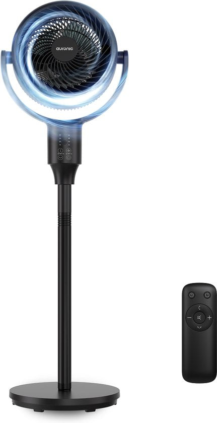 Ventilateur sur pied Auronic - Ventilateur sur pied - Refroidisseur d'air - Ventilateur de sol et de table - Omni - 3 vitesses - Ventilateur silencieux - Ventilateur - Avec télécommande - Noir
