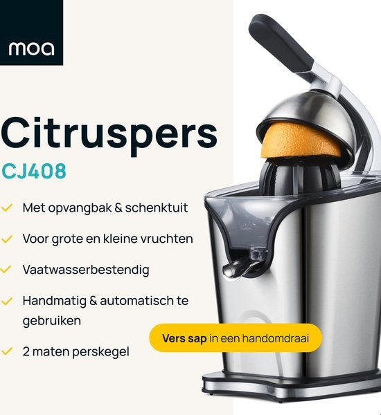 MOA Presse-agrumes - Presse-agrumes - Presse-orange électrique - Presse-citron - 2 cônes de pressage - CJ408