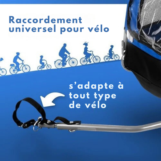 Remorque vélo pour chien - Bicycle Gear - max 40 KG - pliable et housse de pluie- Bleu
