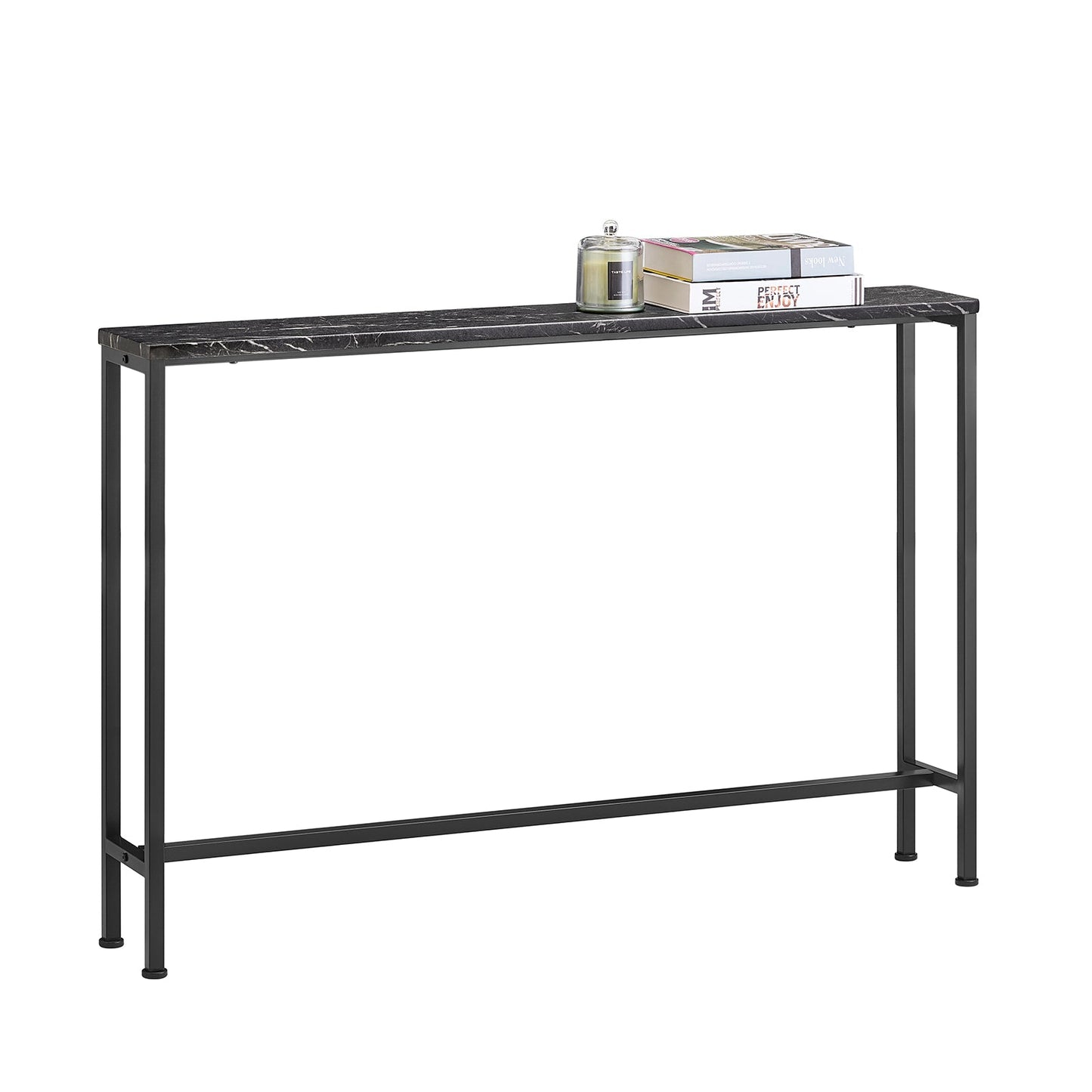 SoBuy FSB19-XL-SCH Table console noire avec plateau en MDF et structure en fer - 120 x 20 x 80 cm