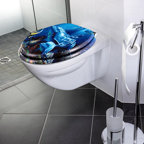 Abattant Dolphin - Sotf Close Antibacterial - MDF 150kg