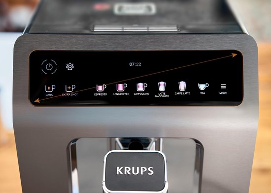 Krups Evidence+ EA894T - Machine à expresso entièrement automatique - Design haut de gamme - 19 réglages - Personnalisation - Pour expresso et cappuccino