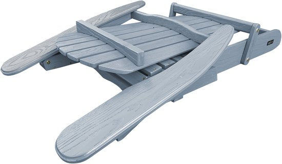 Chaise AXI Alexa Adirondack Grise – Avec repose-pieds - Chaise de détente en bois avec accoudoirs – Pliable - Dossier haut - Chaise de jardin – 147 x 78,5 x 89 cm – 100 % bois d'hémlock certifié FSC
