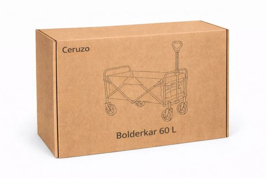 Ceruzo Chariot de plage 60 L – Pliable – Chariot de transport – Camping, plage – 20 kg max.