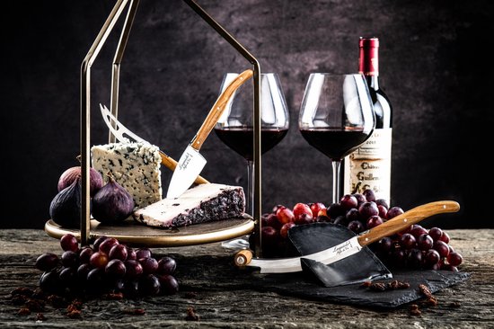 Ensemble de couteaux à fromage Laguiole Style de Vie Luxury Line - 3 pièces - Bois d'olivier