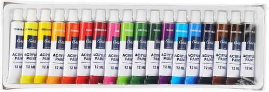 Creat artist - Coffre de peinture en bois 36 pièces - 32x45cm - contenu inclus