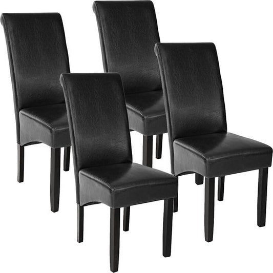 tectake® - 4 chaises de salle à manger avec assise ergonomique - noir - 403494