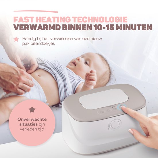 Vulpes Goods® BabyCare - Chauffe-serviettes PRO - Chauffe-serviettes humides - Boîte à serviettes - 3 niveaux de chaleur et chauffage rapide - Fonction veilleuse - Sécurité enfants - Blanc