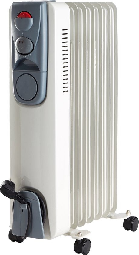 Deski Radiateur électrique à huile avec 7 pales - Chauffage - 1500 W - Blanc