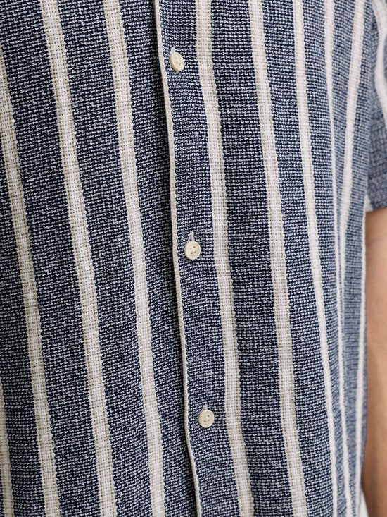 Jack & Jones - Chemises pour homme - Chemise Coba Stripe Resort - Bleu - Taille M