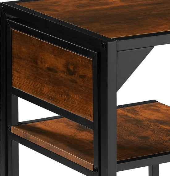 tectake® - Ensemble de sièges Milton - Ensemble de salle à manger - Rangement compact - industriel foncé - 404356