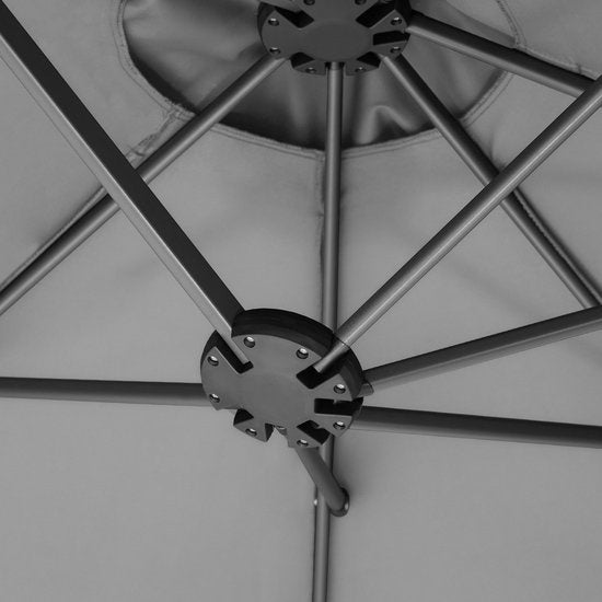 tectake® - Parasol double Silia - Parasol de terrasse - Parasol XXL - gris - 404256