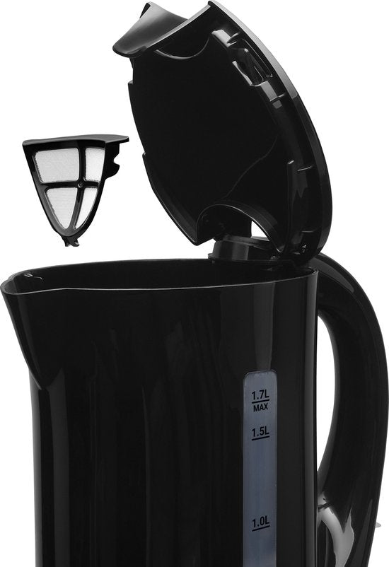 Tomado TWK1700B - Bouilloire - 1,7 litres - Plastique - Léger - Indicateur de niveau d'eau - Noir