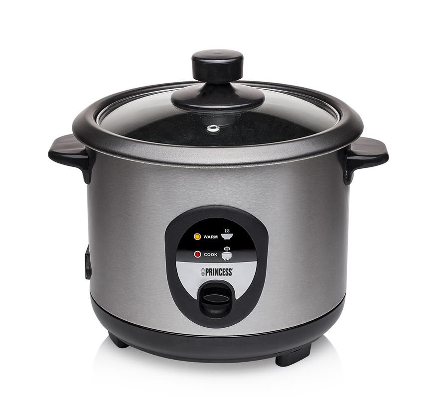 Cuiseur à riz Princess 1 litre, gris, avec fonction de maintien au chaud et revêtement antiadhésif