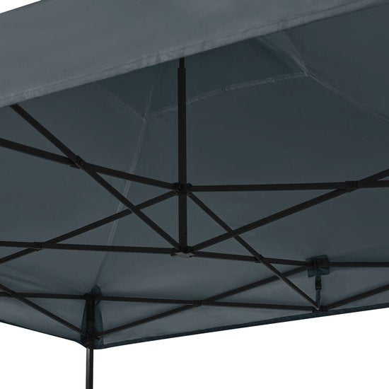 VONROC Party Tent - 3x3 m - Premium easy-up Party Tent - Modular Design - Pliable - Imperméable - Structure en acier - 50+ UV Protection - Sac de rangement inclus - Gris