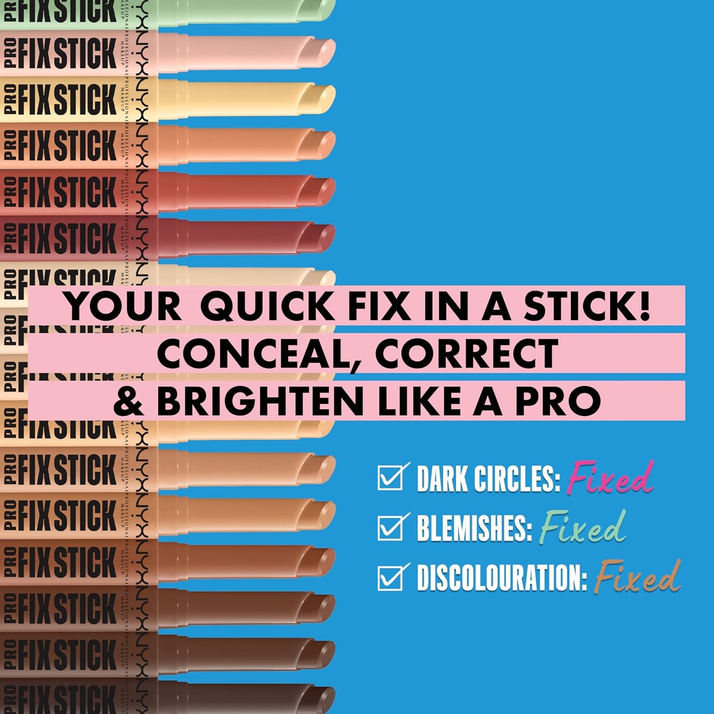 Nyx Professional Makeup Stick correcteur Pro Fix 12H - Nutmeg - Formule vegan - 11 cm
