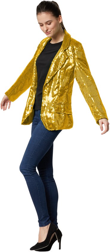 Manteau paillette dames Dressforfun - TAILLE S - déguisement costume halloween déguisement fête carnaval robe de soirée - couleur or