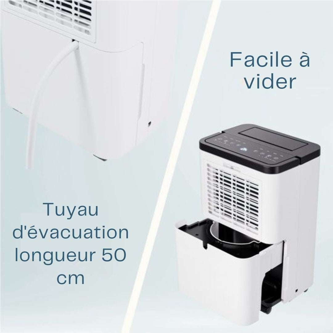 Déshumidificateur Auronic - Compact Pro Plus - 24L - Chambre à coucher, salle de bain, salon et bureau - Hydratant pour l'intérieur - Blanc