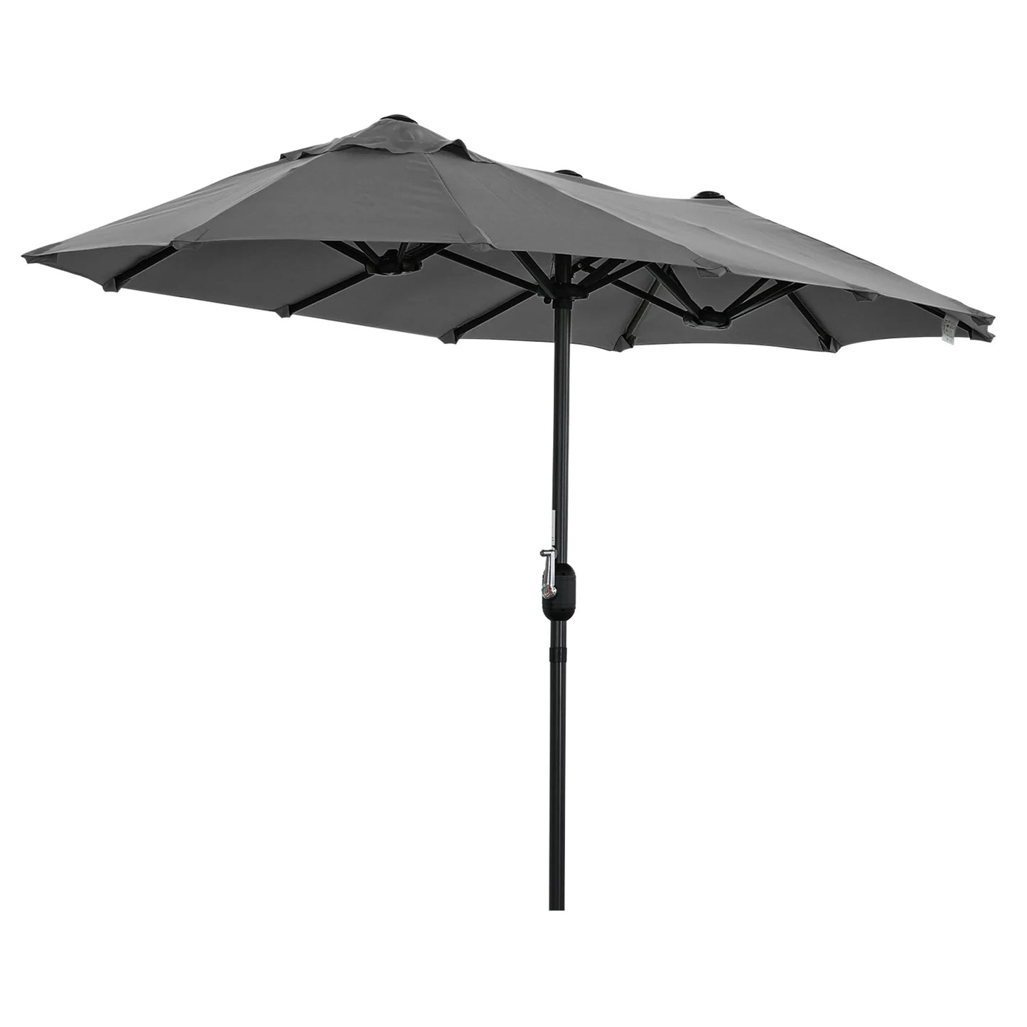 Angel Living 297 × 153 cm Parasol de jardin double, couleur crème – UPF 50+, forme ovale, manivelle