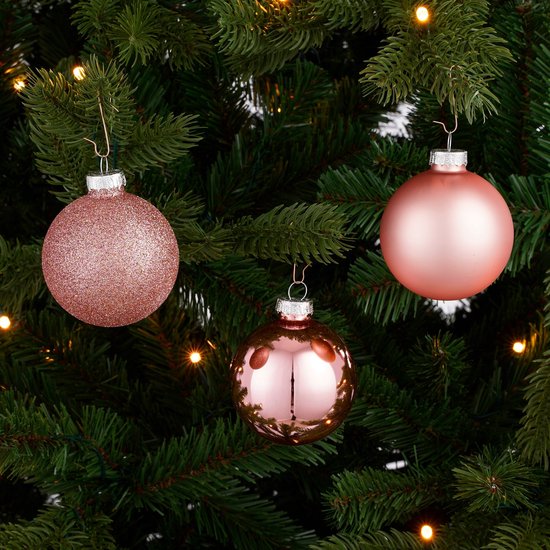 Lot de boules de Noël Mica Decorations - 42 pièces - Ø 7 cm - Verre - Rose