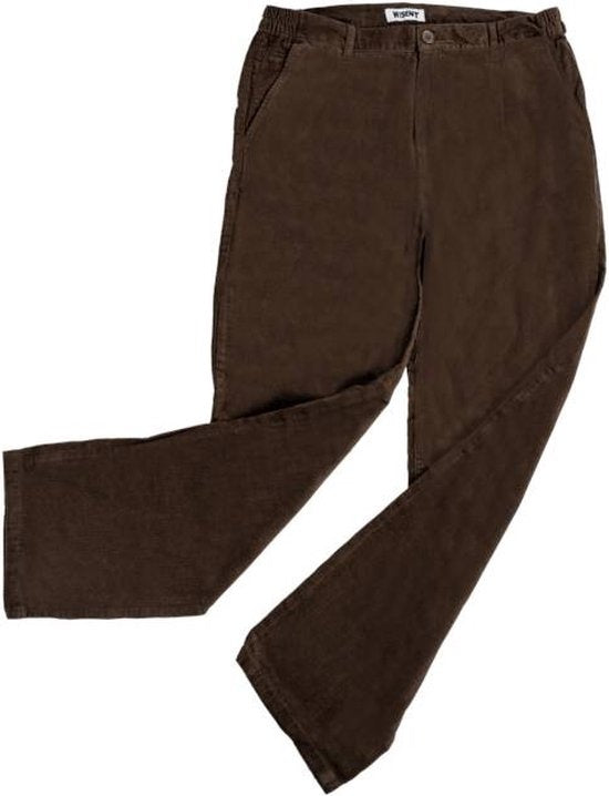 Wisent Pantalon en velours côtelé stretch avec taille élastique bleu marine taille 30 (court)
