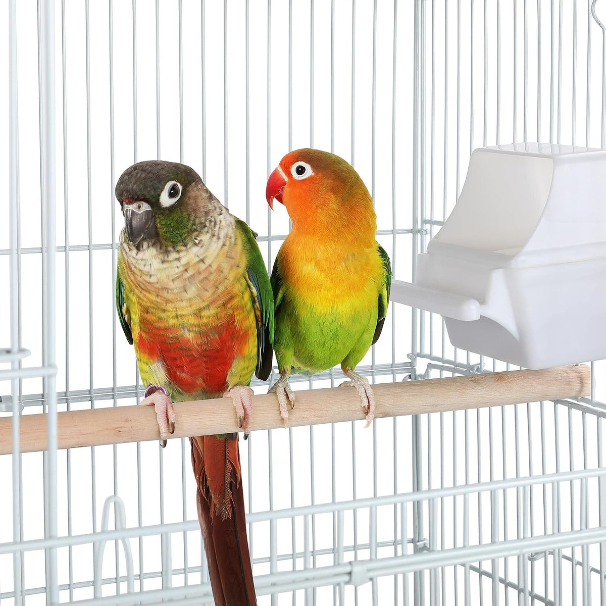Cage à oiseaux Yaheetech XXL avec support - 46 x 35,5 x 158 cm - Blanche