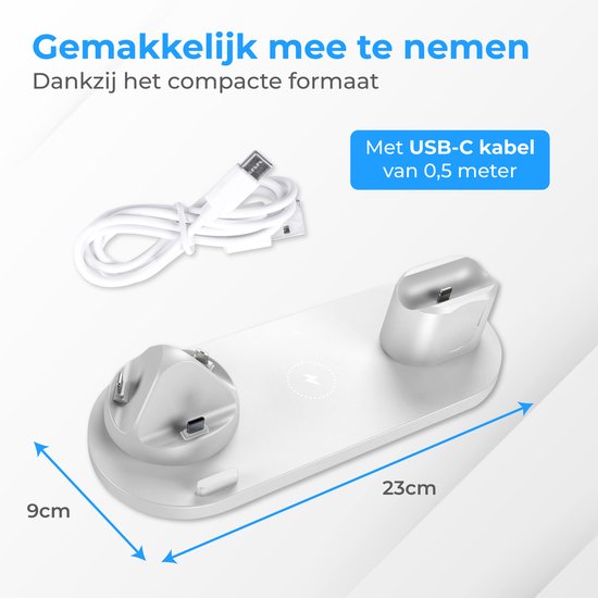 Nuvance - Chargeur sans fil 6 en 1 - Convient à tous les appareils Qi - Chargeur sans fil - Chargeurs sans fil