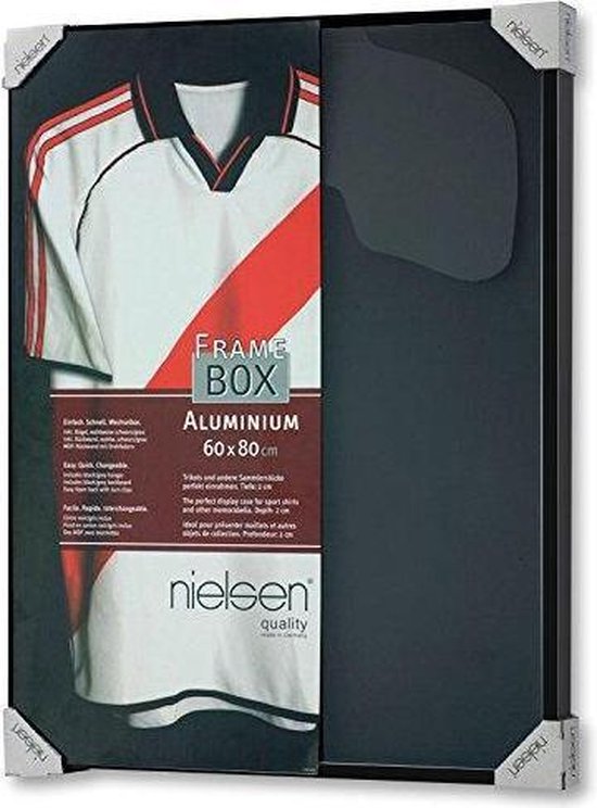 Cadre maillot - Nielsen - Vitrine murale - 60x80cm - Convient pour chemise - Noir
