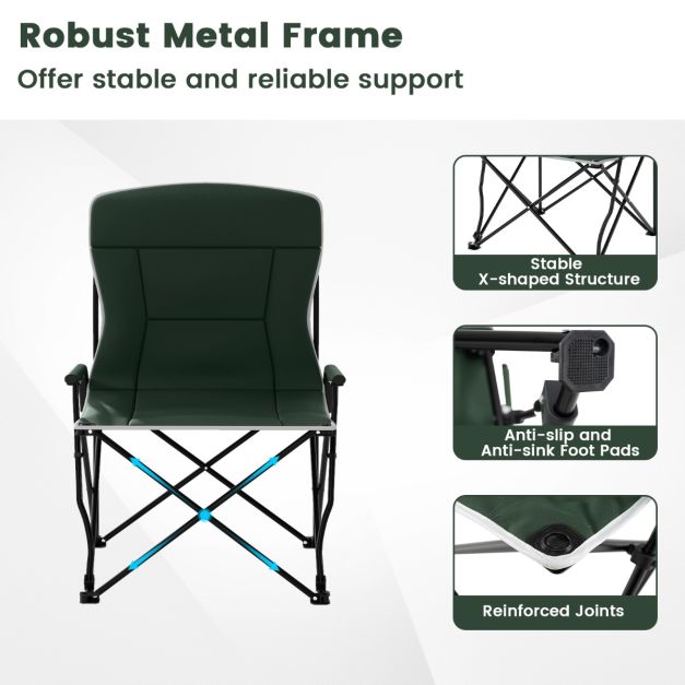 Chaise de camping pliable Coast avec parasol - Rembourrée - 150 kg - Sac de transport
