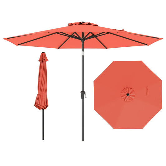 Coast 303x253 cm Parasol de Terrasse Orange - Parasol inclinable avec manivelle et 8 balanciers pour jardin, terrasse et piscine