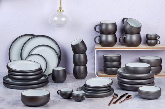 Vaisselle complète GOURMET - 36 pièces - Onyx