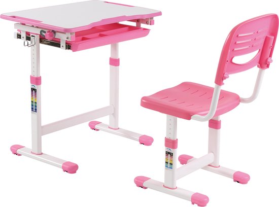 Table de dessin pour enfants avec chaise de bureau - table d'écolier - ergonomique réglable en hauteur