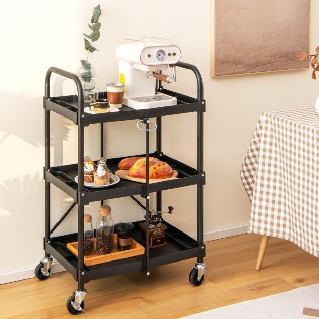 Coast Chariot à outils pliable sur roulettes - 61 cm x 44 cm x 96 cm - Noir