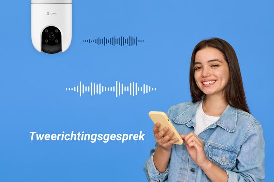 EZVIZ H8c Pro 3K – Caméra de sécurité extérieure Wi-Fi – Vision PTZ à 360° – Détection des personnes et des véhicules par IA – Vision nocturne en couleur et sirène – Audio bidirectionnel