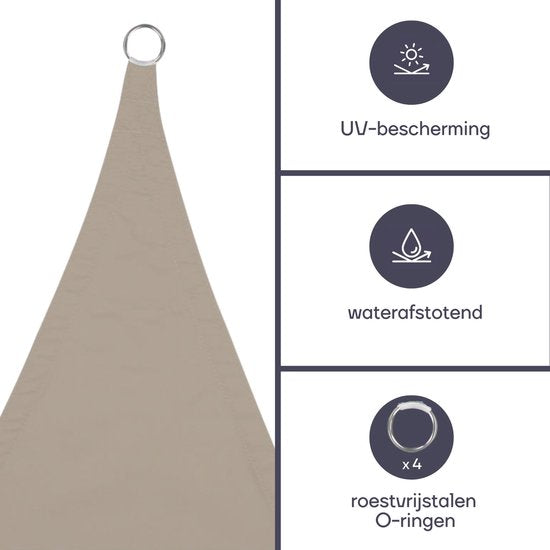 Toile d'ombrage Perel, hydrofuge, 2 x 3 m, 160 g/m², polyester, rectangle, crème