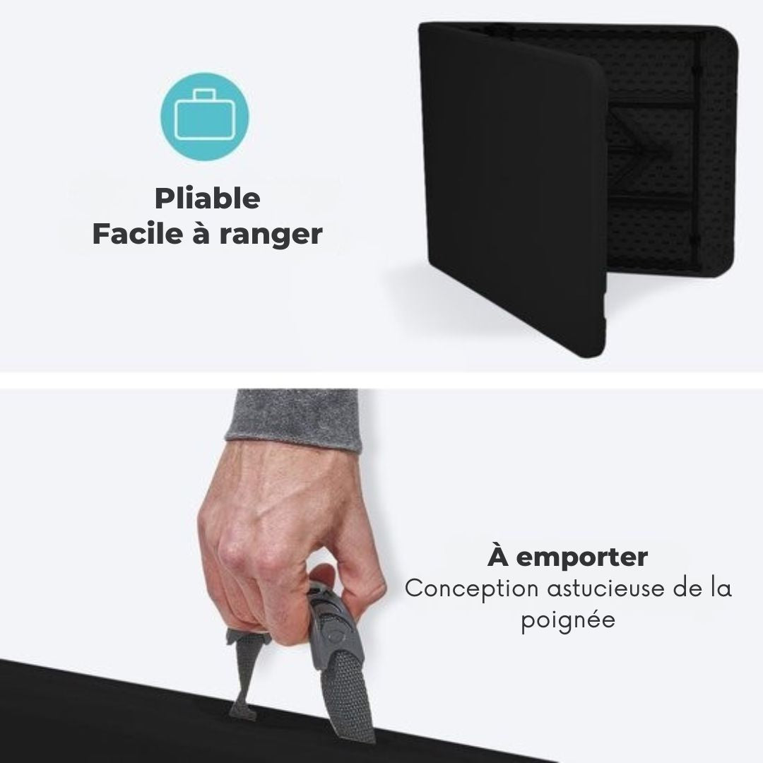 Table pliante LifeGoods - 70x180cm - ajustable et robuste - Résiste aux intempéries - pour l'extérieur - Noir