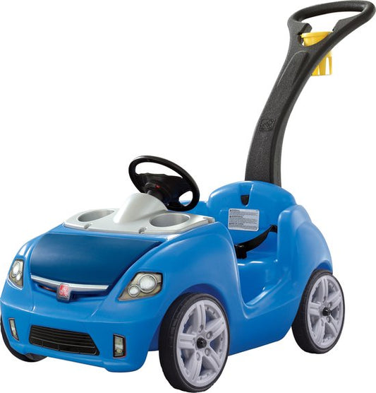 Voiture à pousser Step2 Whisper Ride en bleu - Voiture à pousser avec barre de poussée - Pour les enfants à partir de 1 an et demi