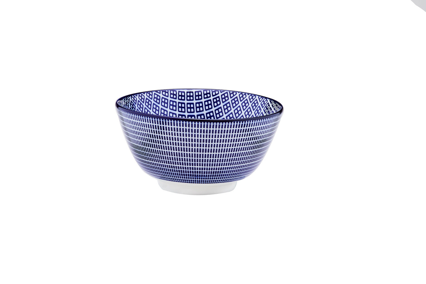 BJORN Sphere Pattern - Lot de 6 bols Ø12cm - Porcelaine - Lavable au lave-vaisselle - Bleu foncé