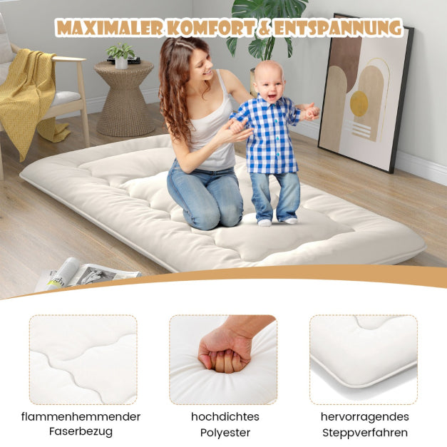 Coast Floor Mattress - Lavable - Microfibre & Polyester - 200x90x10cm - Beige